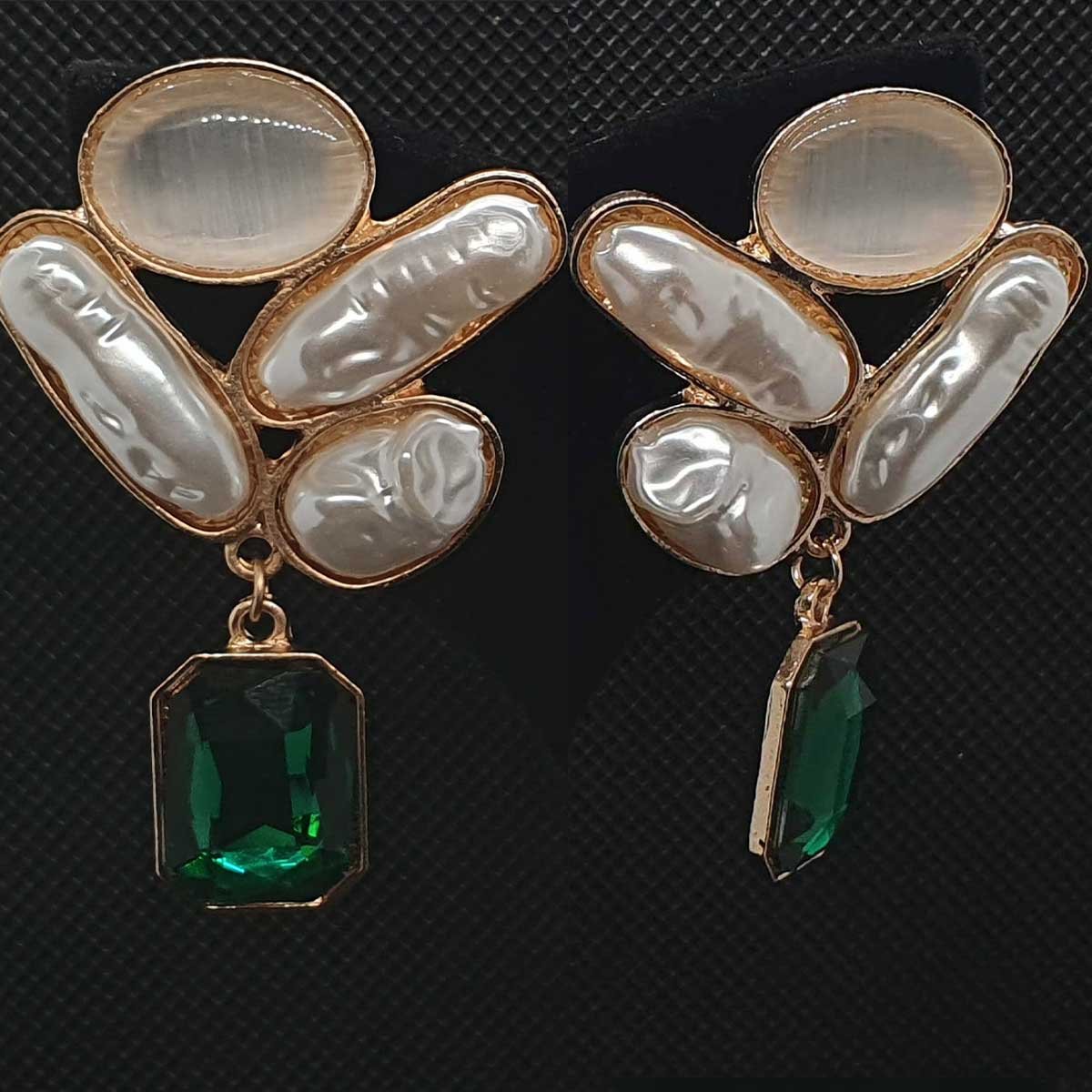 Real-Gem-White-with-Green-Rhodium-Earring